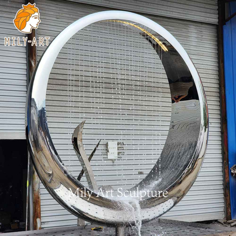 circle water fountain water flow testing