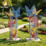 colorful metal butterfly sculpture outdoor