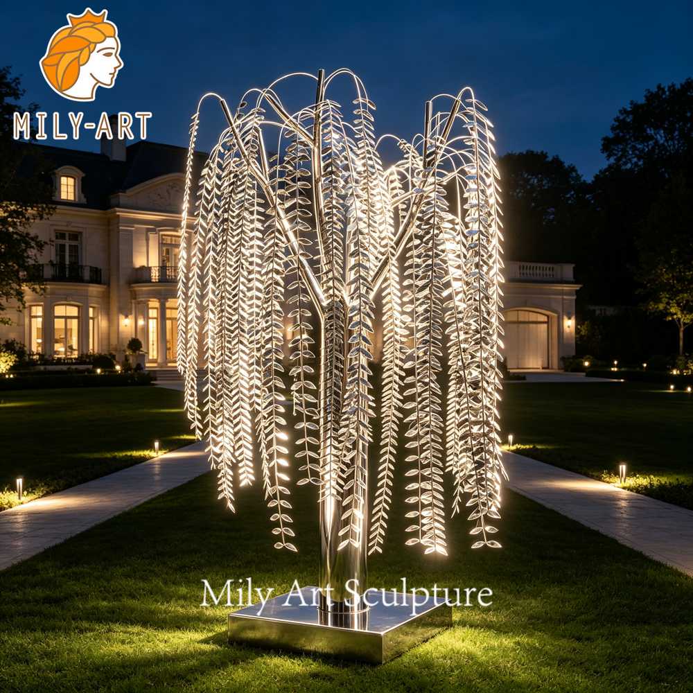 handcrafted willow tree sculpture