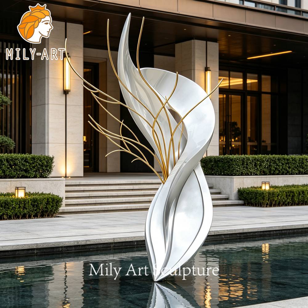 large abstract flower sculpture