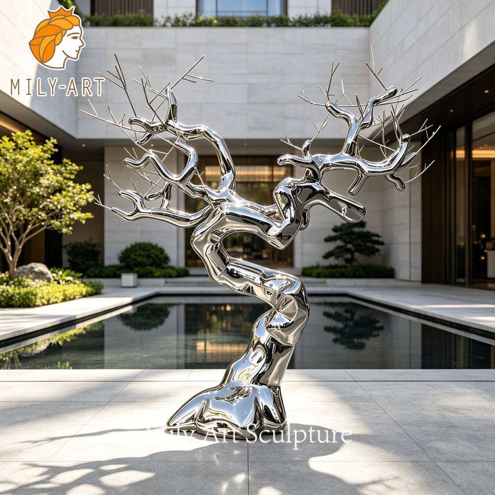 large metal tree sculpture for garden