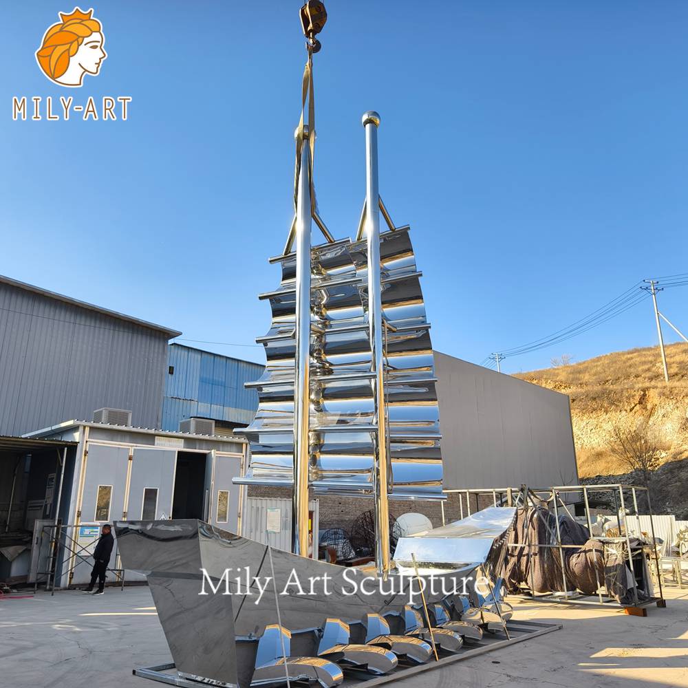 large stainless steel sculpture