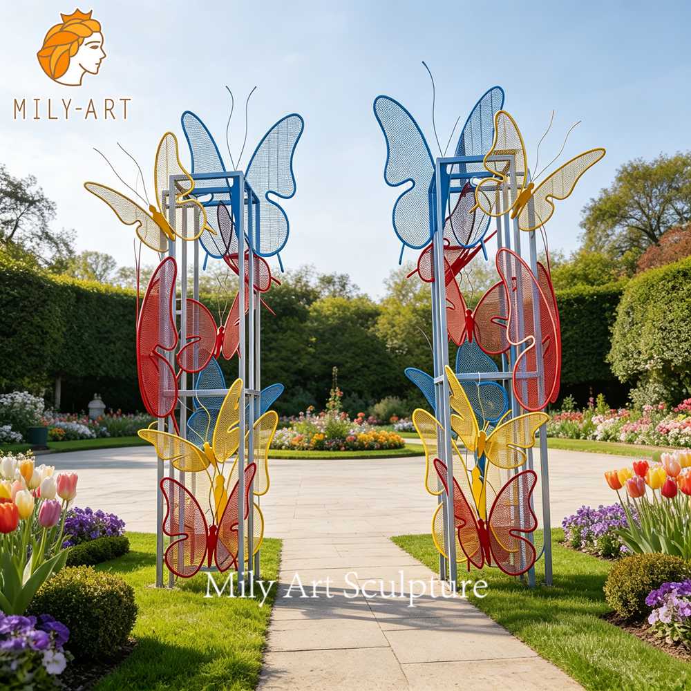 metal butterfly sculpture garden