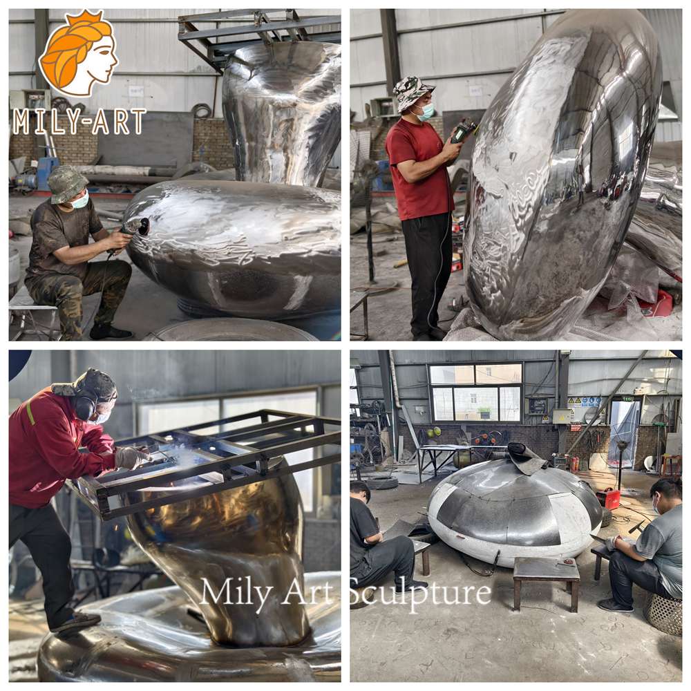 metal mushroom sculpture fabrication process