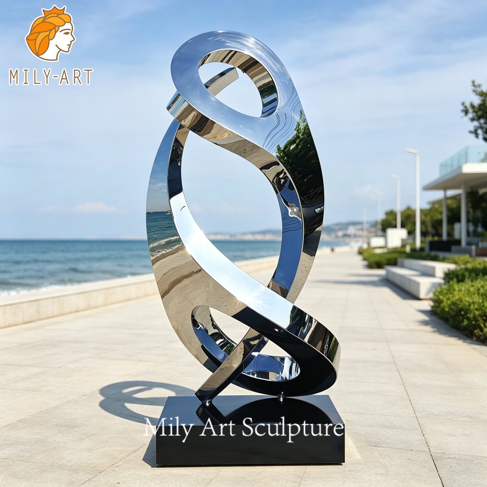 mirror polished 316 stainless steel sculpture