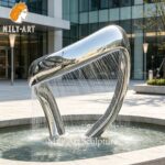 mirror polished abstract water fountain