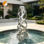 mirror polished outdoor spiral water feature