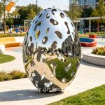 mirror polished stainless steel giant egg sculpture