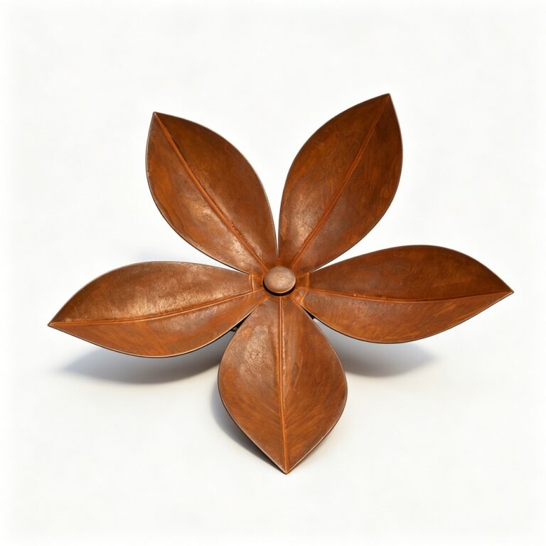 modern corten steel flower sculpture for sale