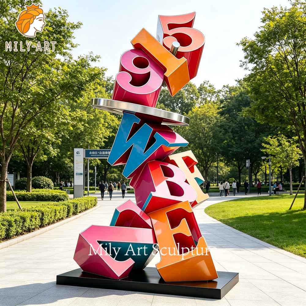 outdoor painted 3d letter statue