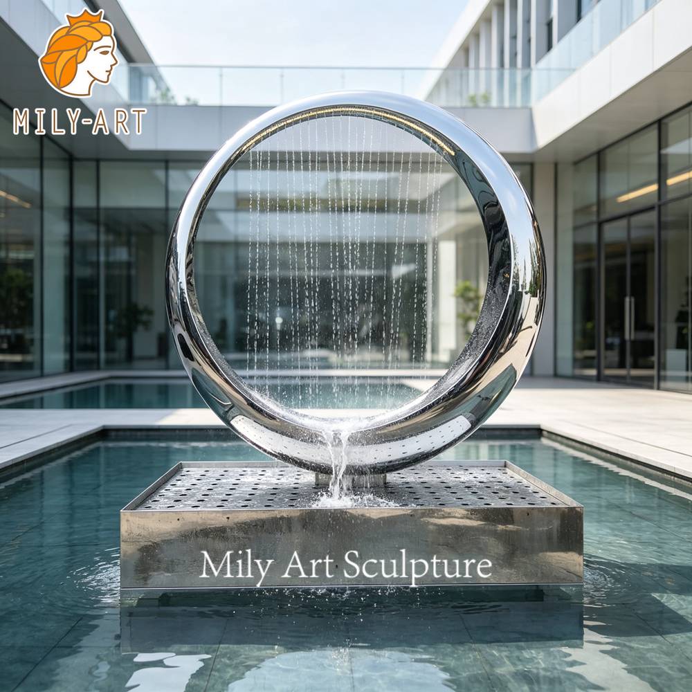 stainless steel circle water fountain