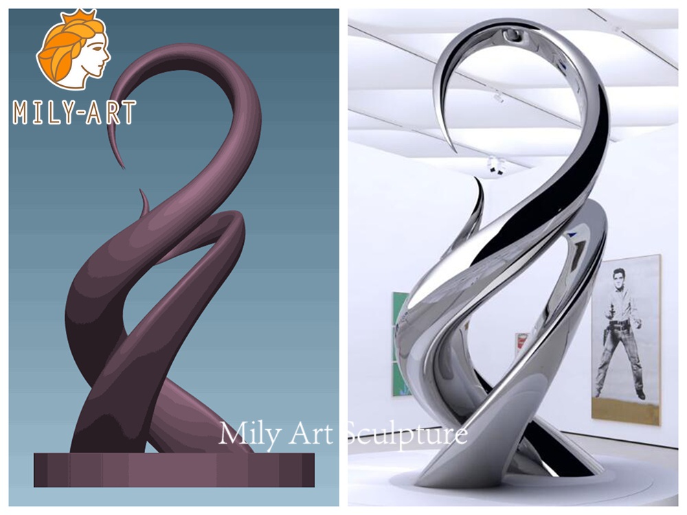 stainless steel sculpture 3D design rendering