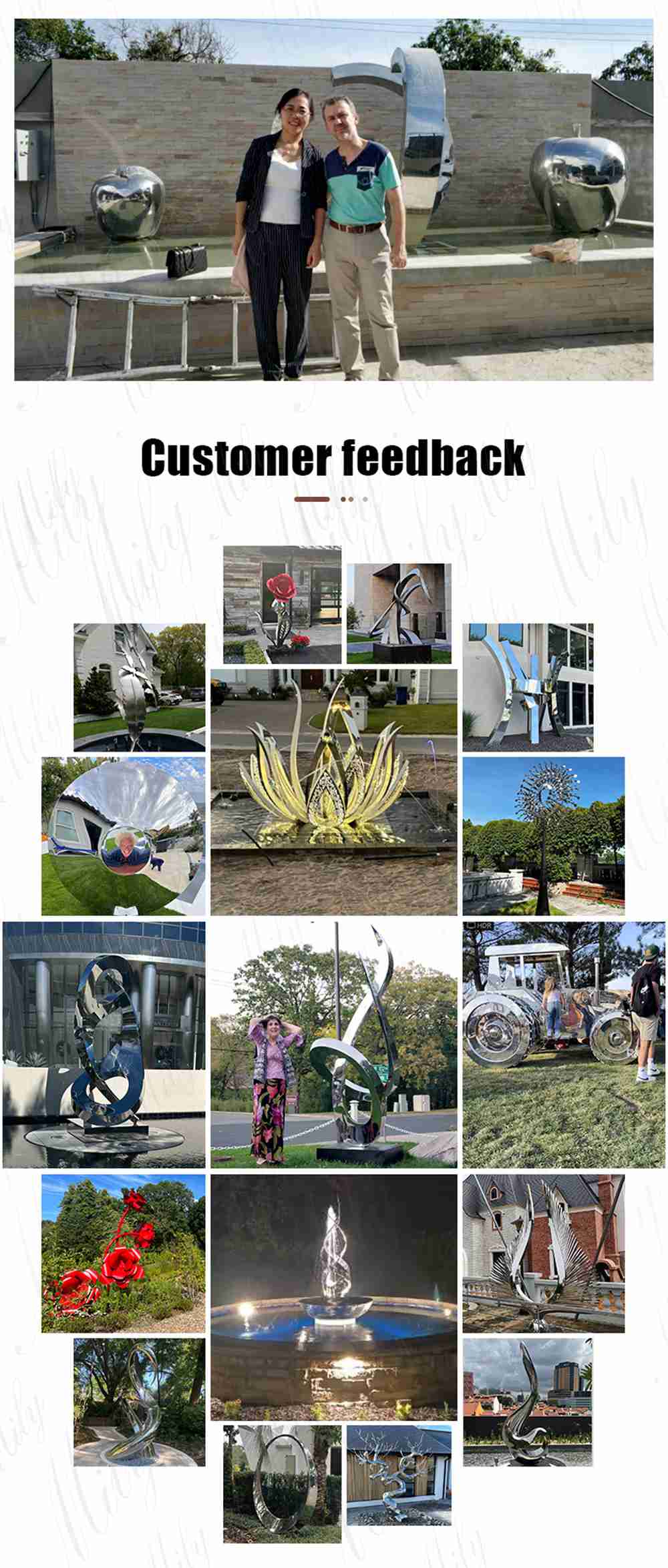 stainless steel sculpture client feedback