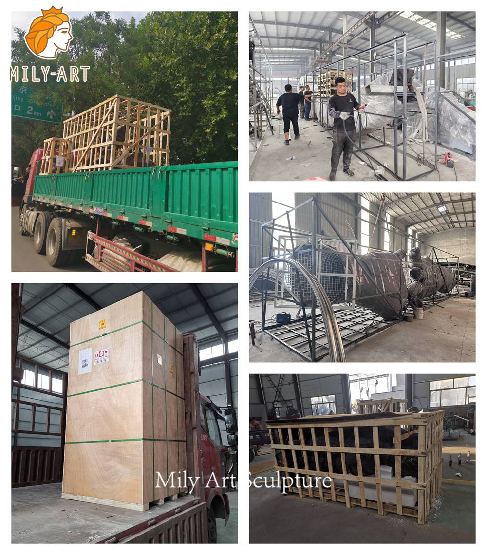 stainless steel sculpture export packaging