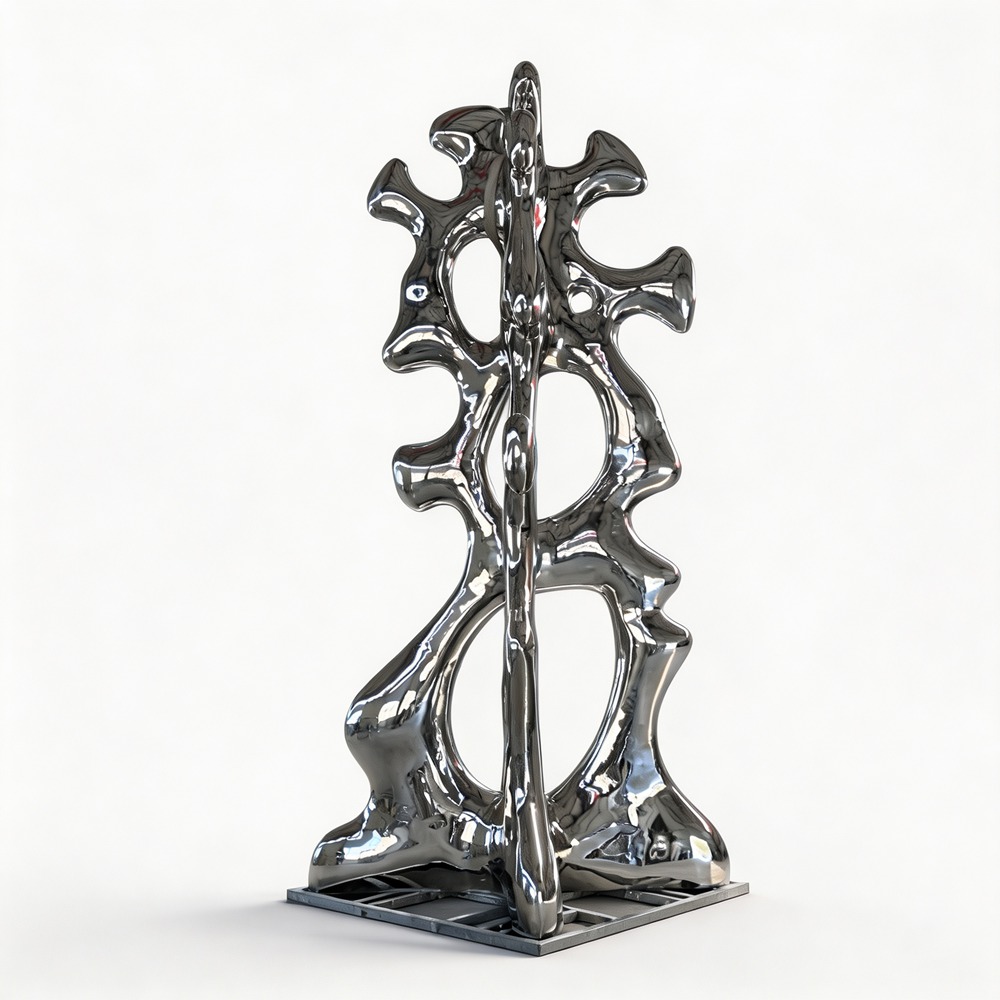 stainless steel talking heads sculpture for sale