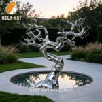 stainless steel tree sculpture for garden