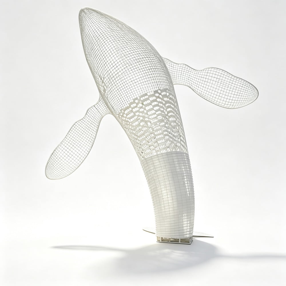 Giant Metal Wire Whale Sculpture for Plaza PUB-005