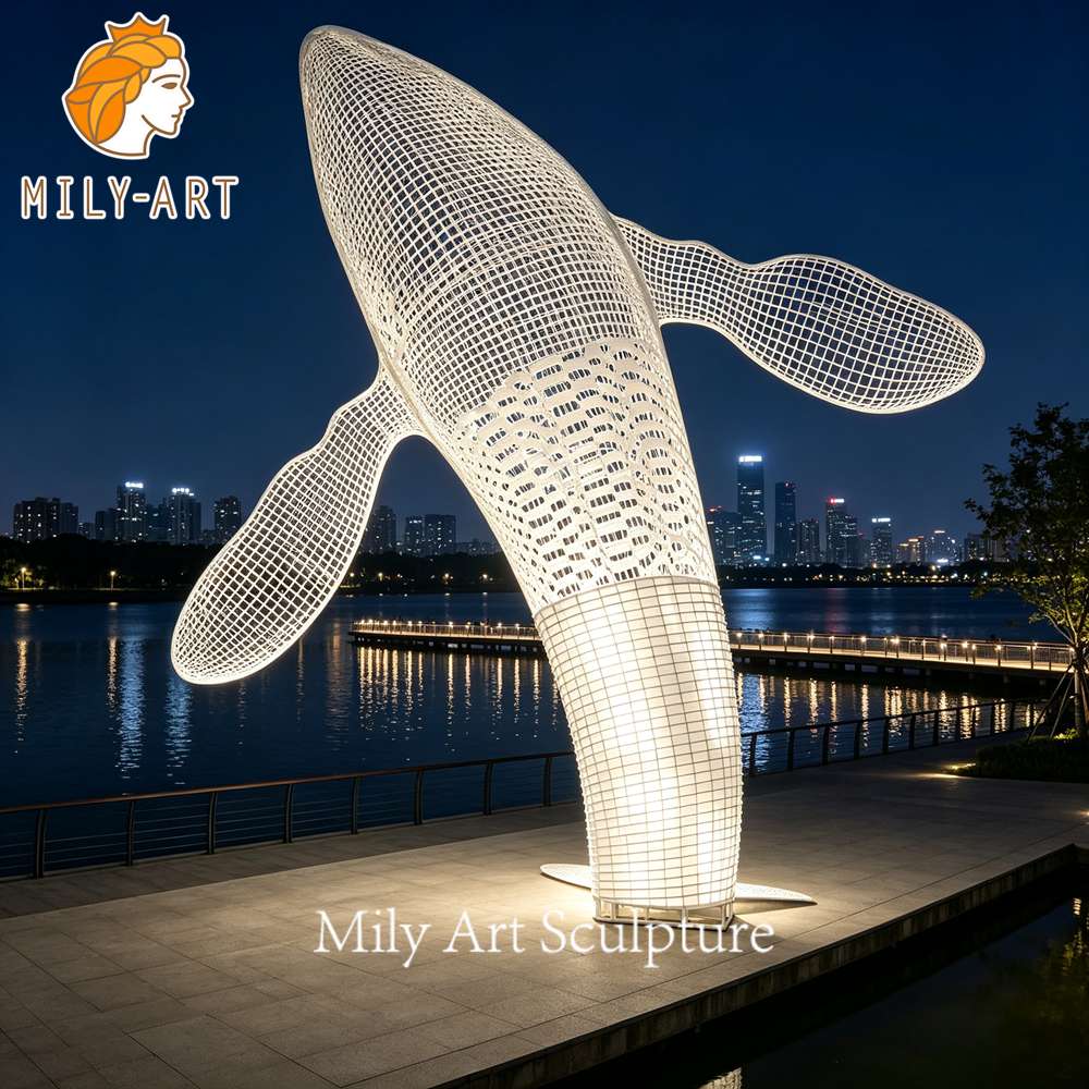 wire whale sculpture outdoor