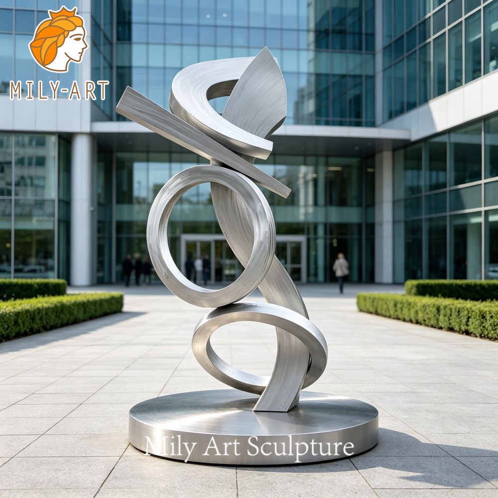 Abstract Metal Circle Sculpture