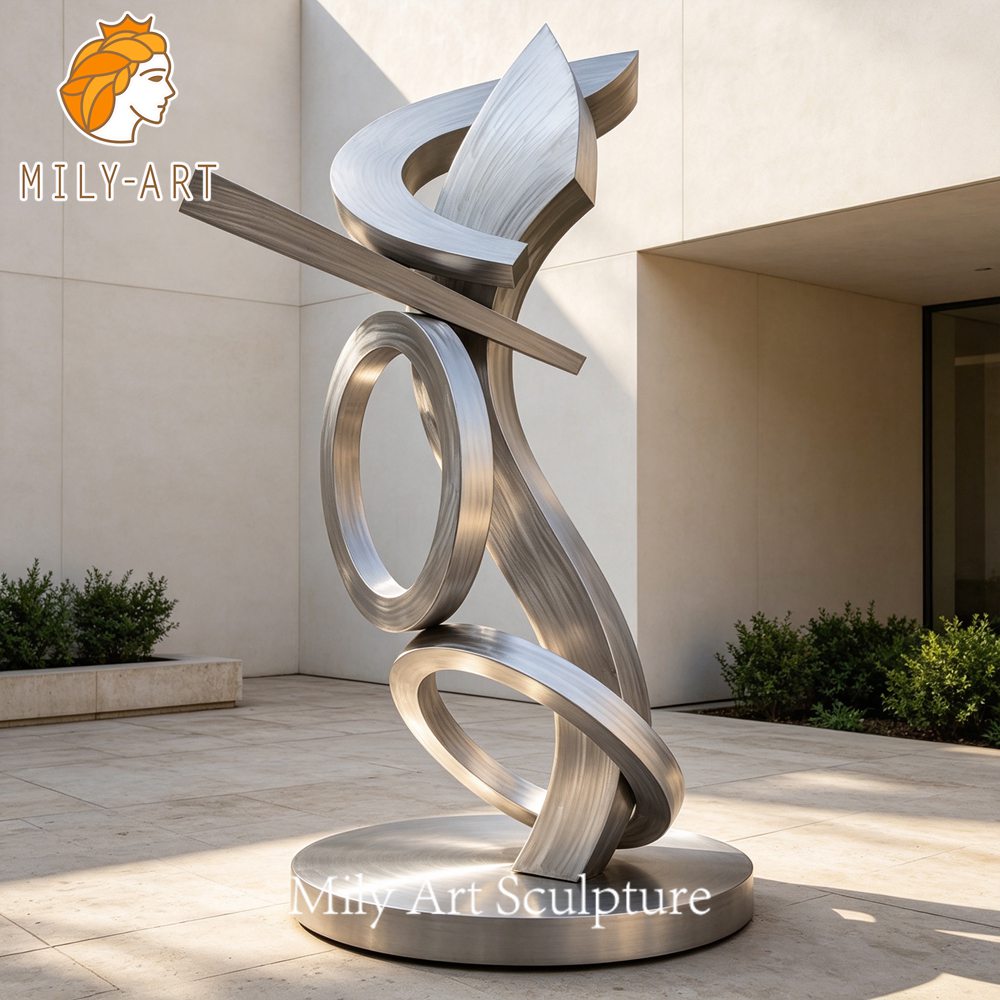 Brushed Stainless Steel Circle Sculpture