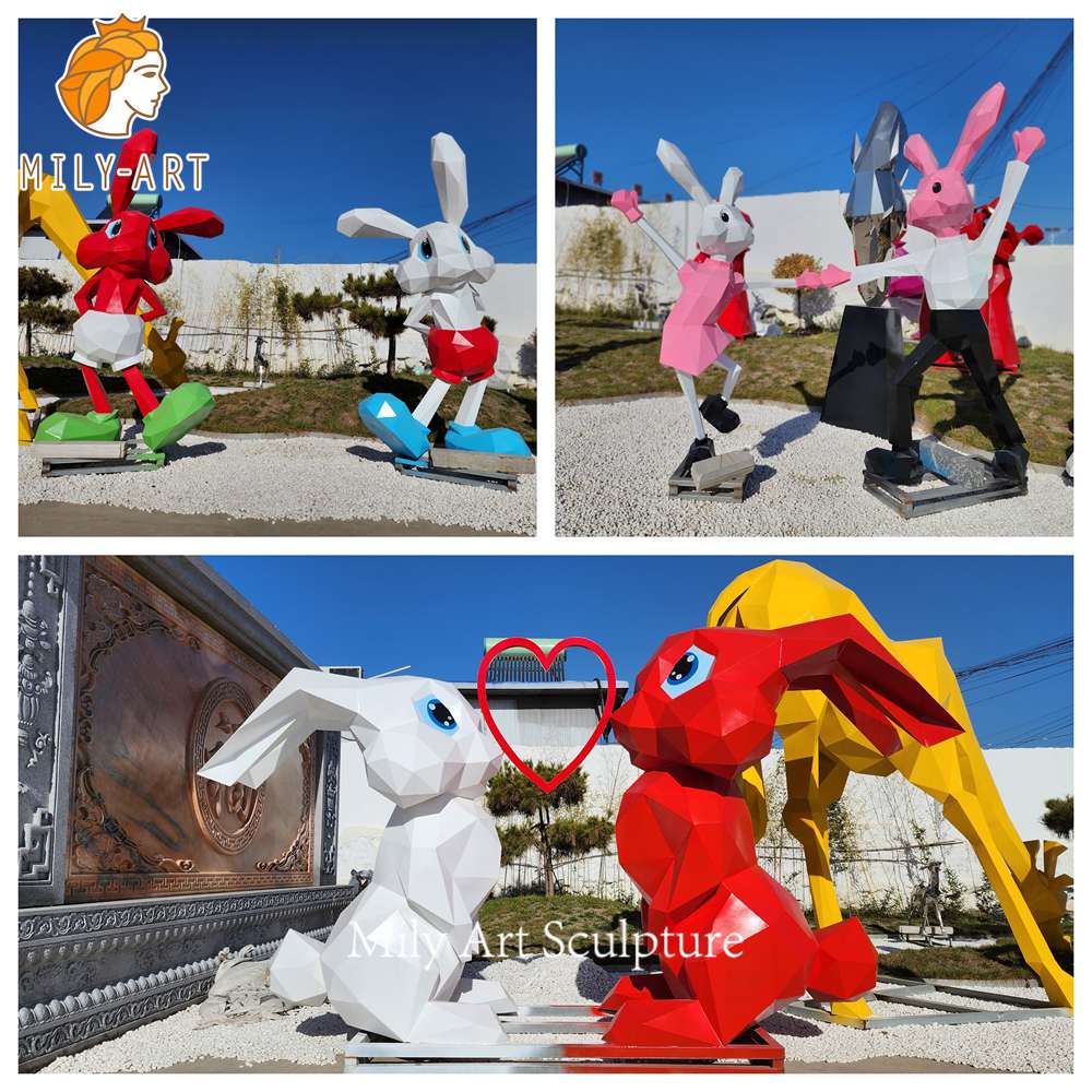 More painted bunny statue styles