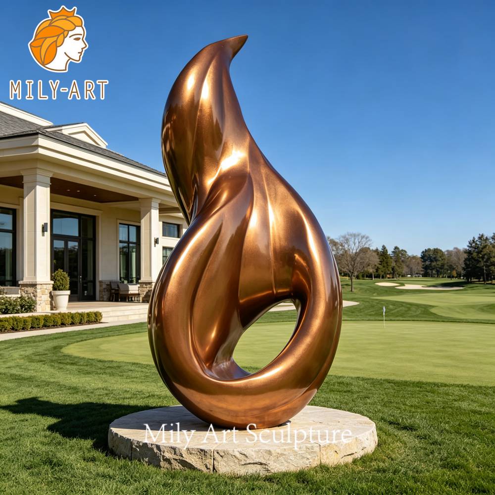 abstract flame sculpture lawn