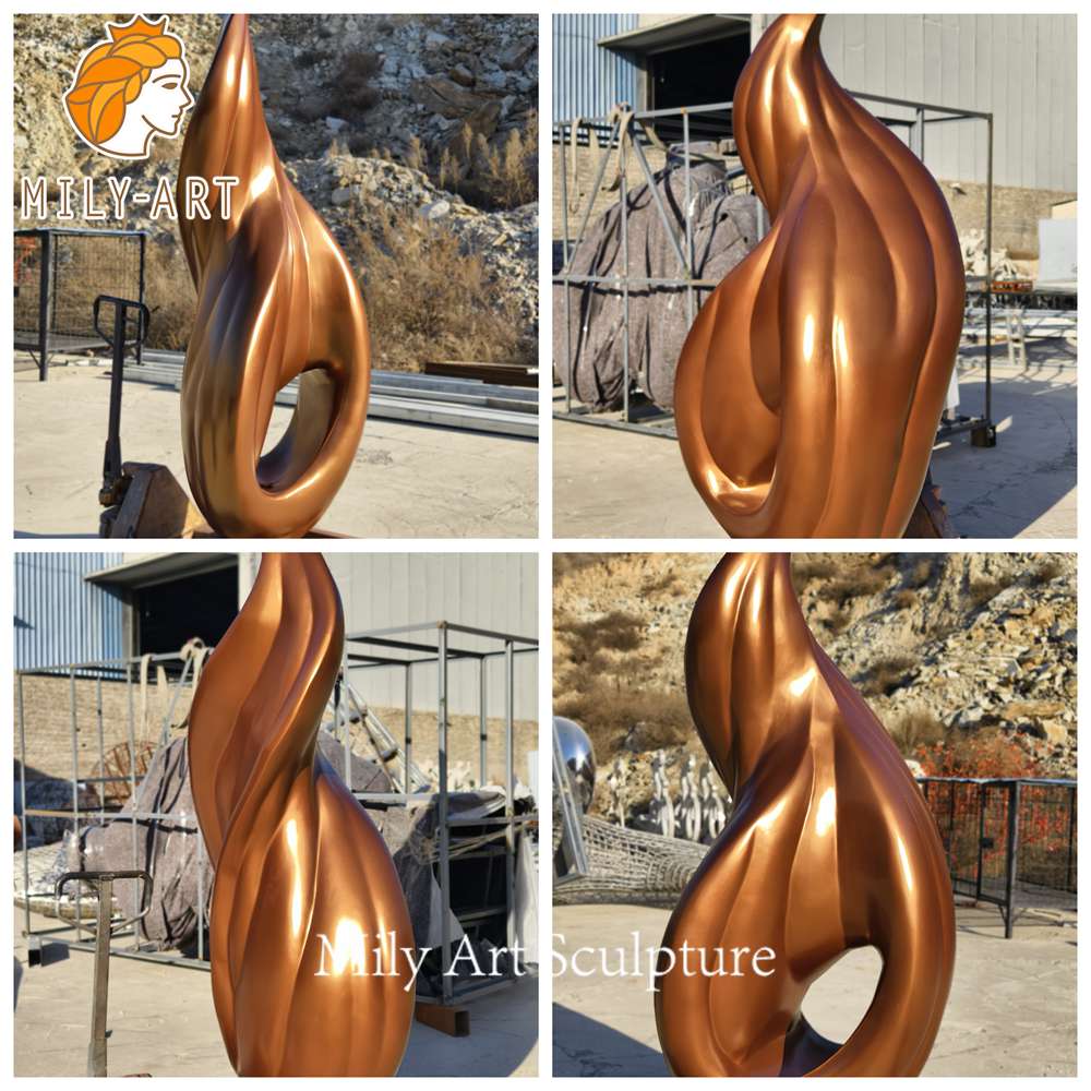 abstract flame sculpture multiple angles view