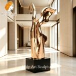 abstract gold metal sculpture