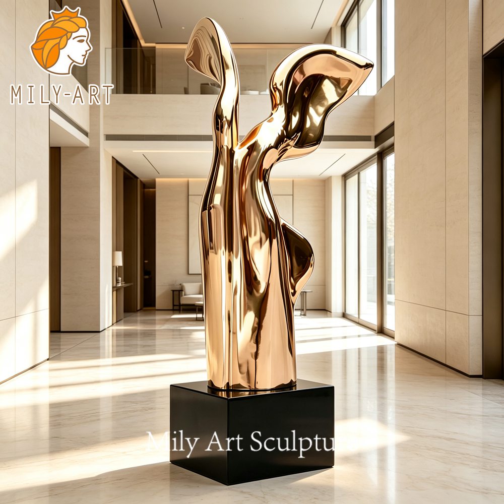 abstract gold metal sculpture