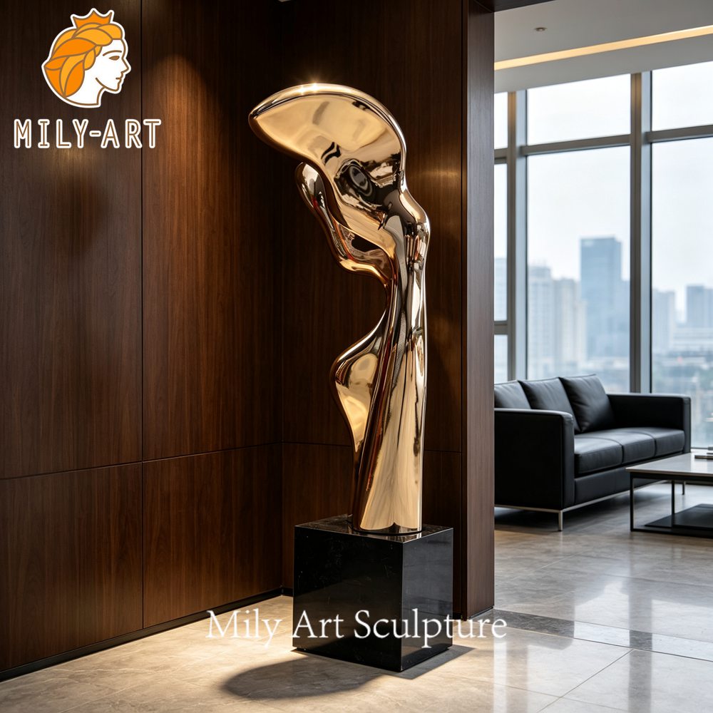 abstract gold sculpture interior