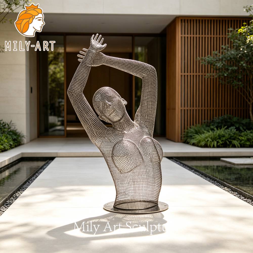 abstract wire figure sculpture