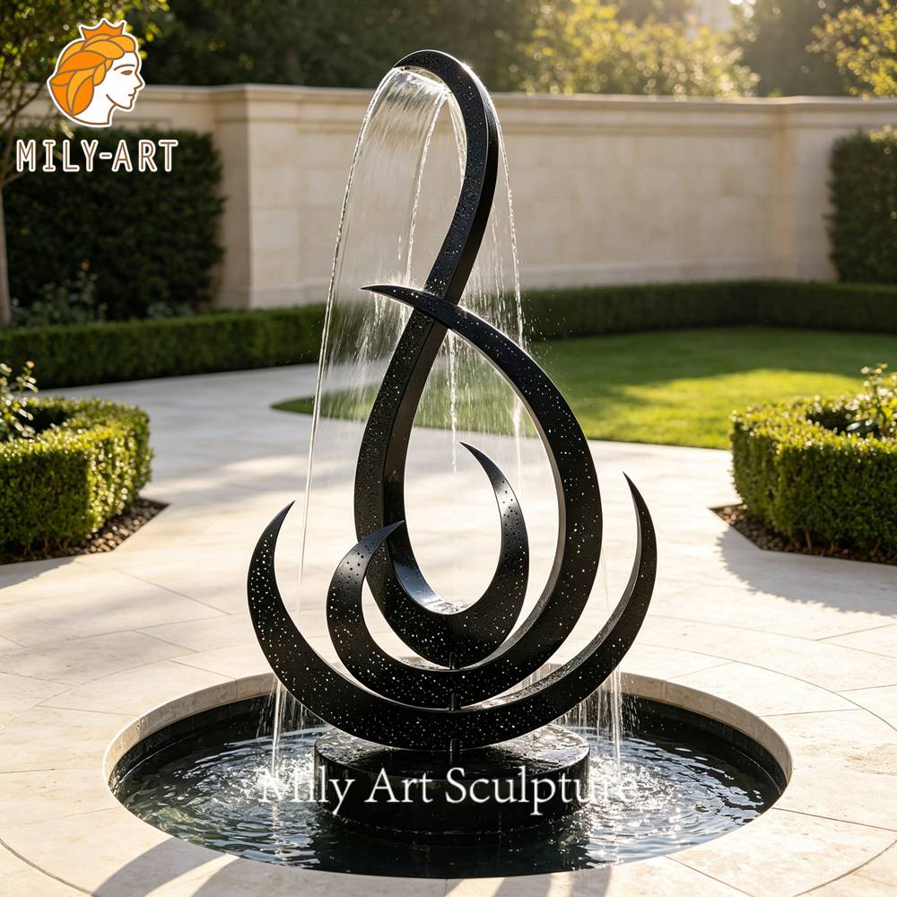 black water fountain garden