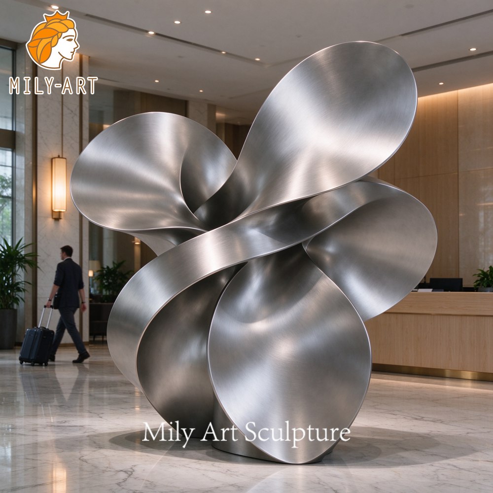 brushed hotel lobby sculpture