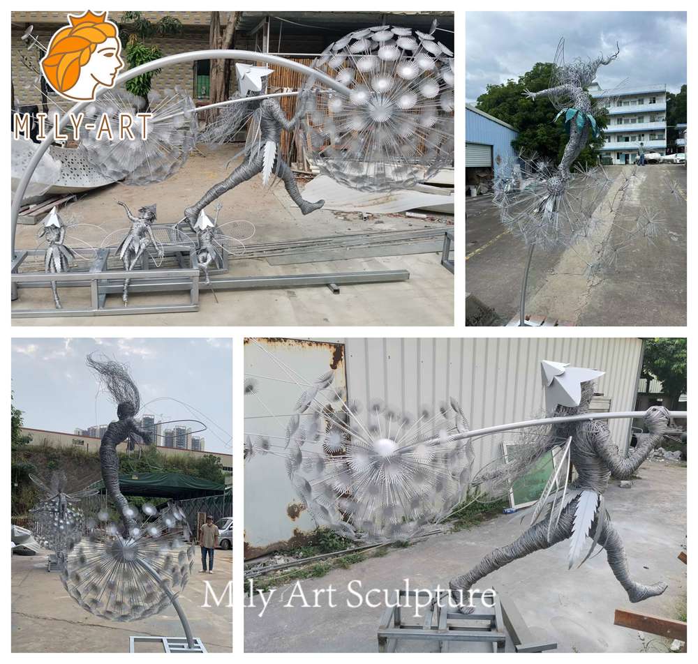 fairy dandelion sculpture poses