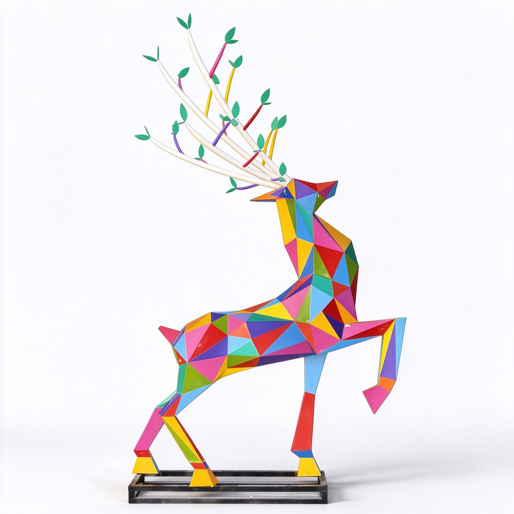 geometric deer sculpture for sale