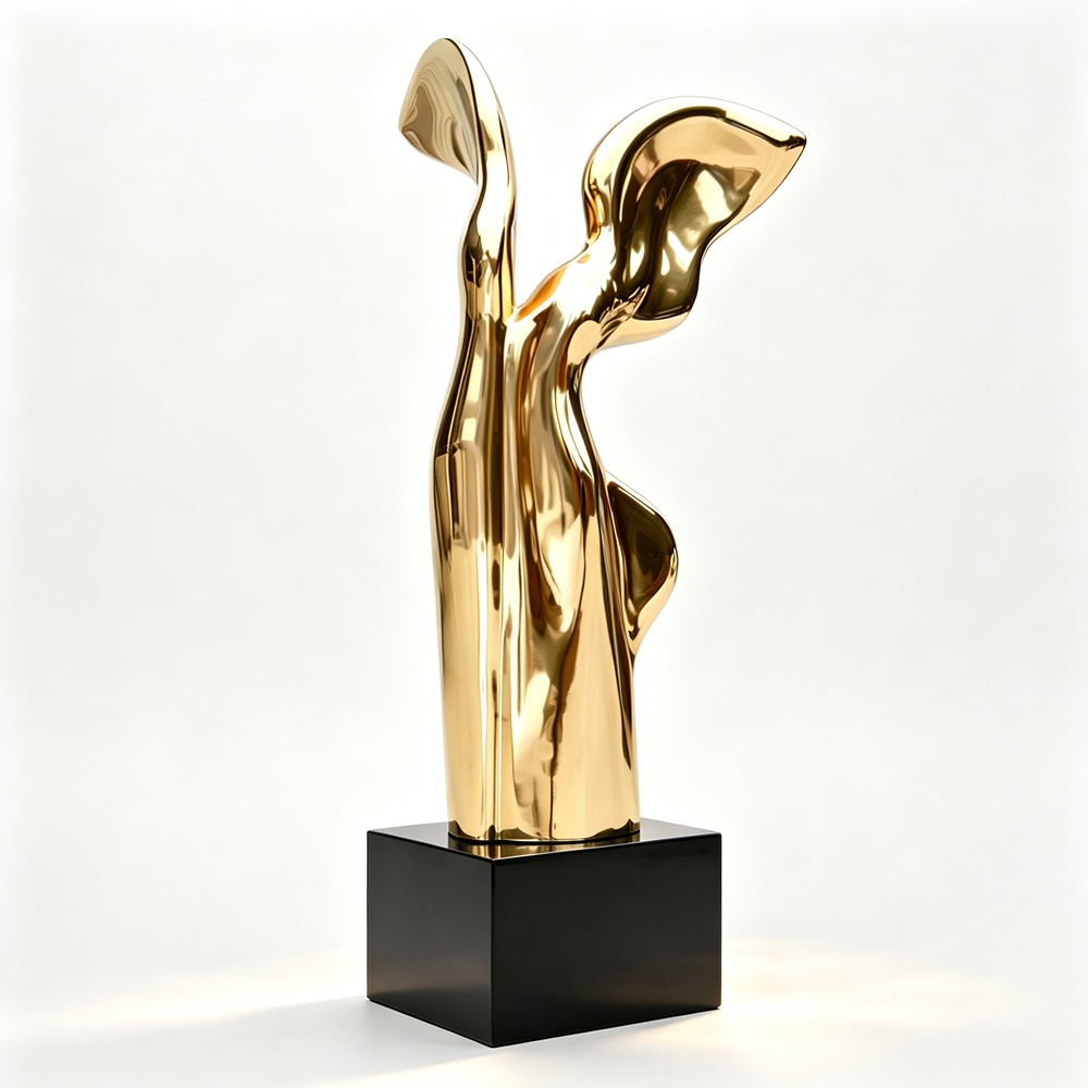 gold metal sculpture for sale
