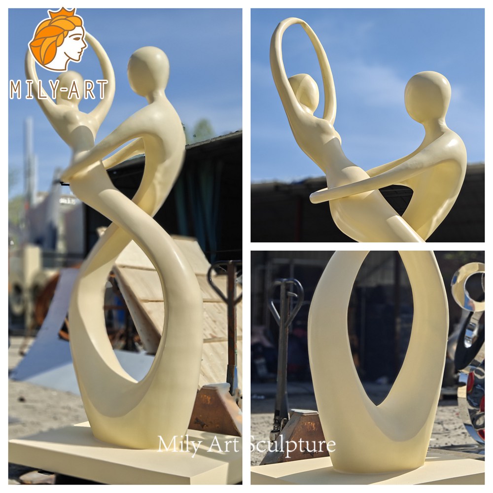 ivory dancing couple statue details