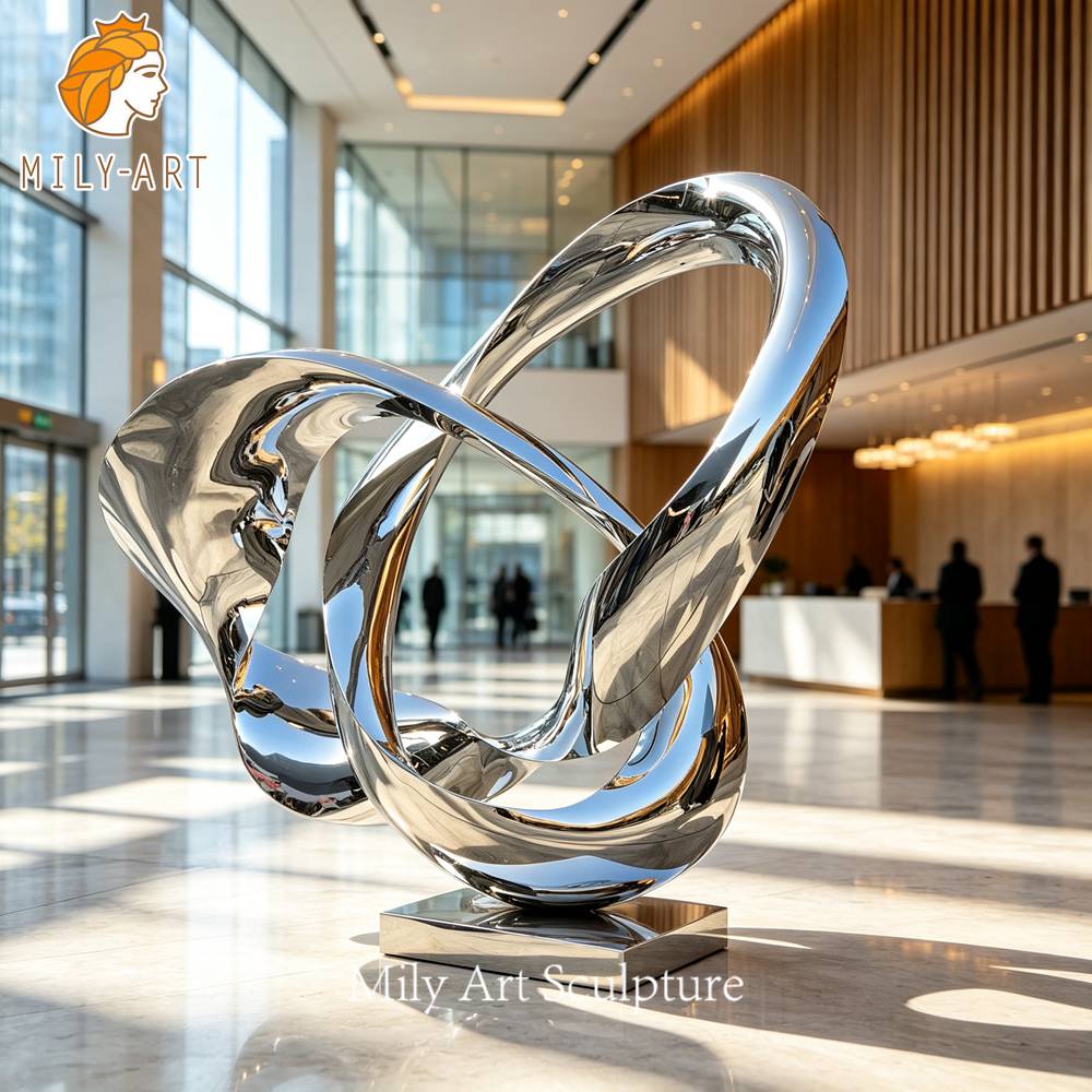 large stainless steel mobius sculpture