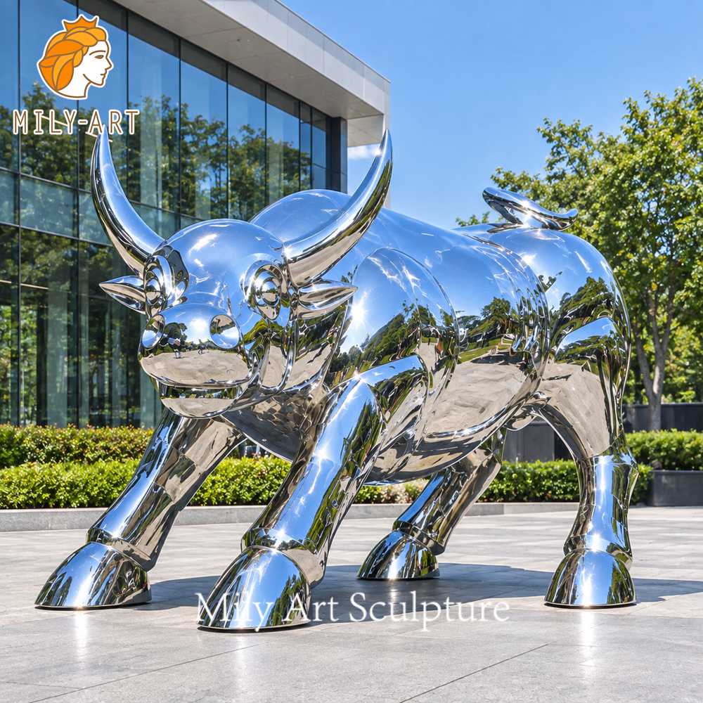 metal bull statue outdoor