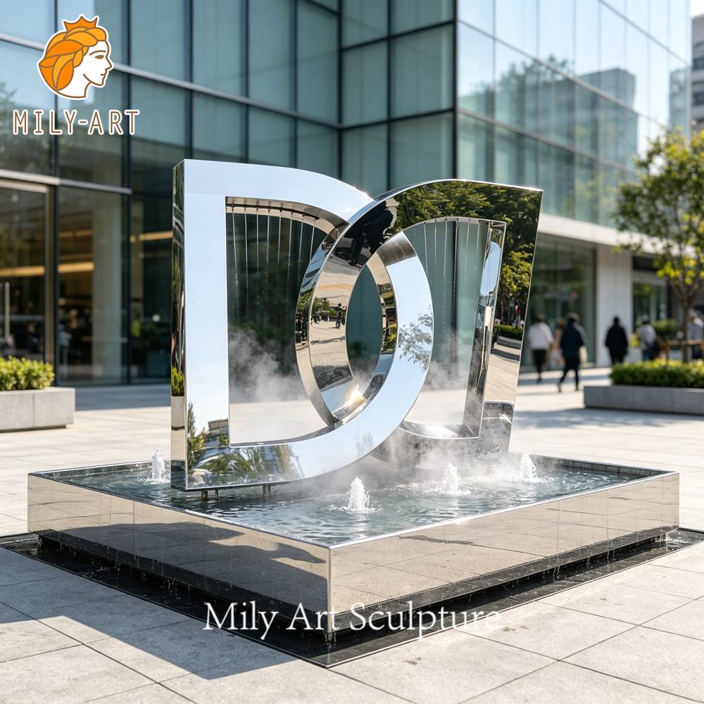 metal fountain sculpture outdoor