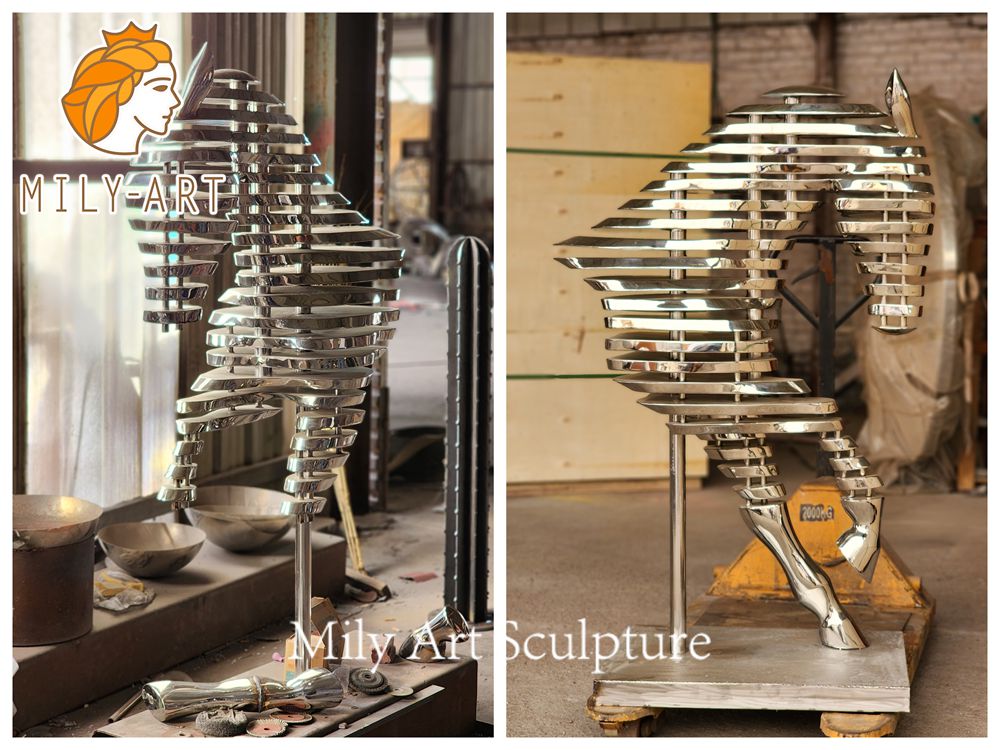 metal horse head sculpture fabrication process