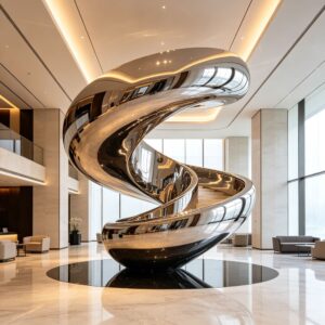 metal hotel lobby sculpture