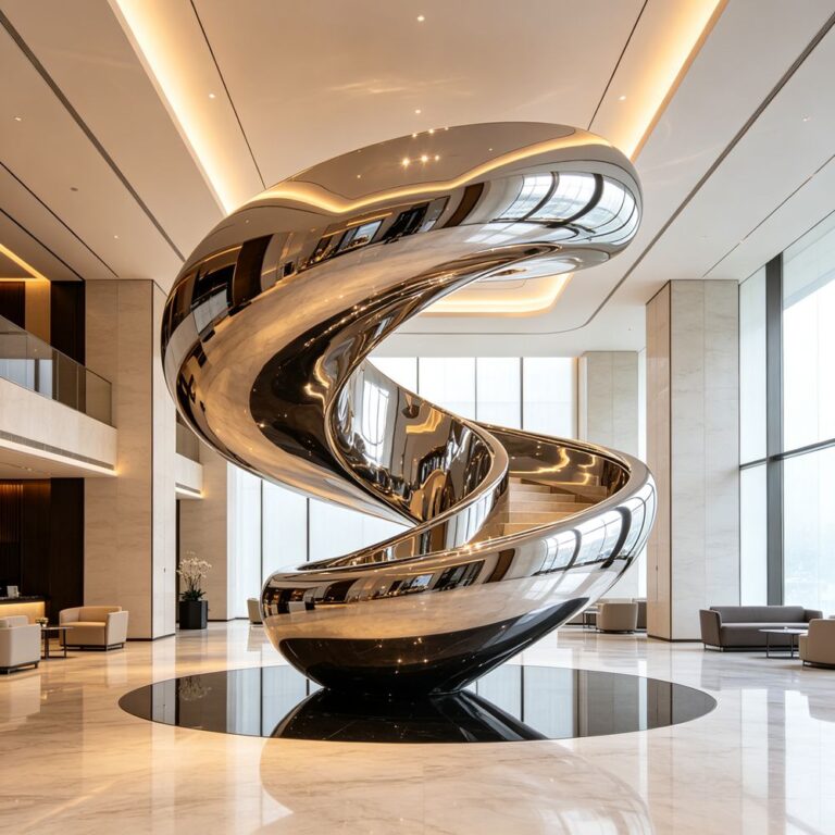 metal hotel lobby sculpture