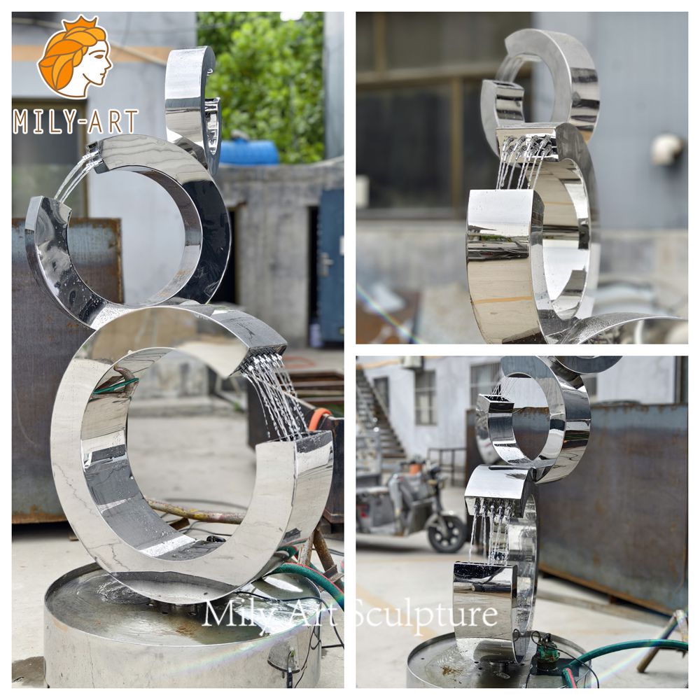 metal outdoor water fountain water flow test