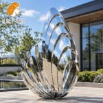 metal scallop shell sculpture outdoor