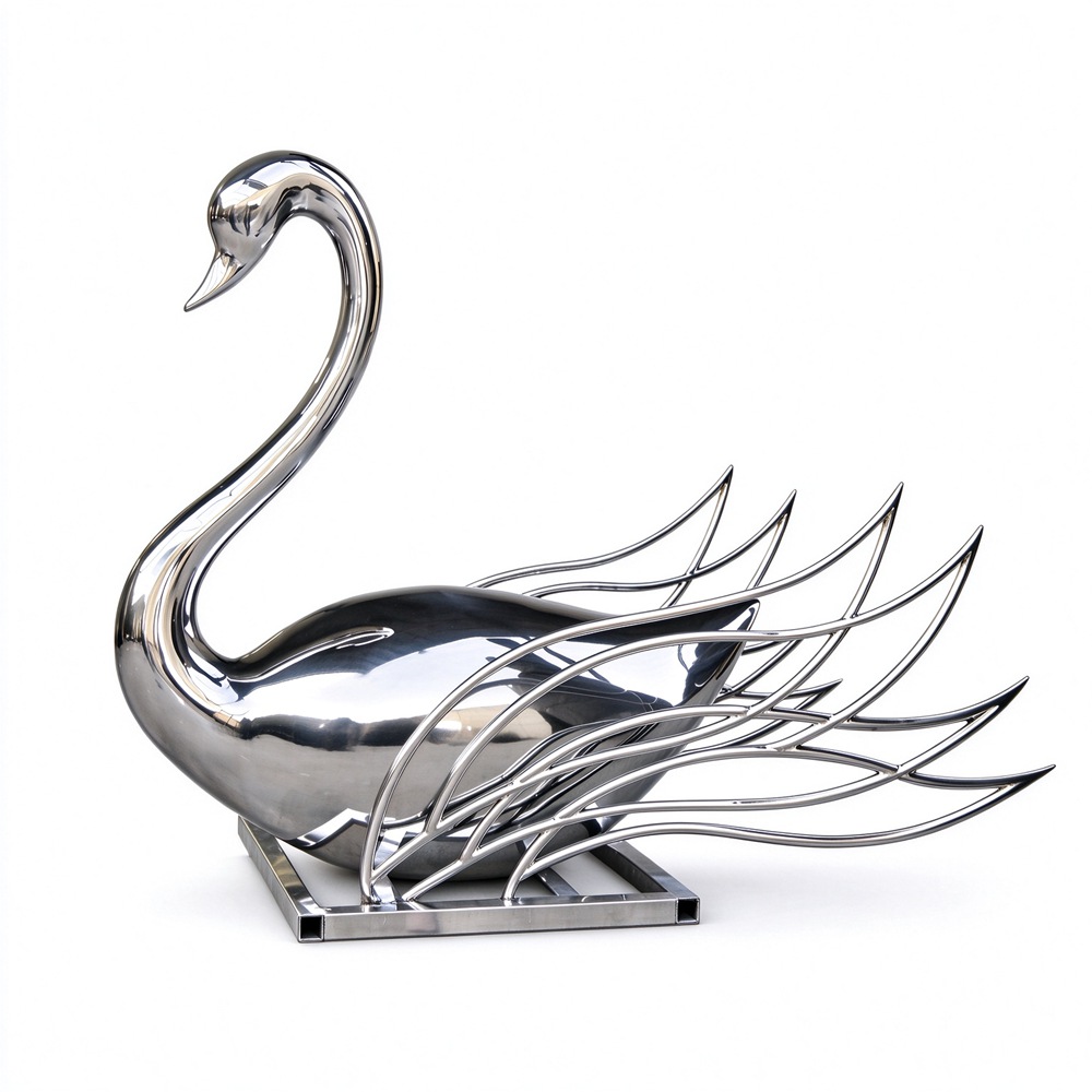 metal swan sculpture for sale