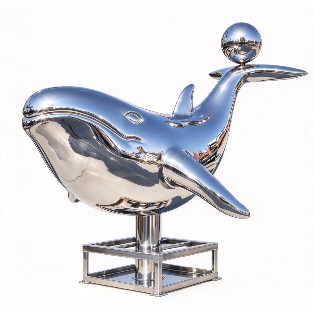 metal whale sculpture for sale
