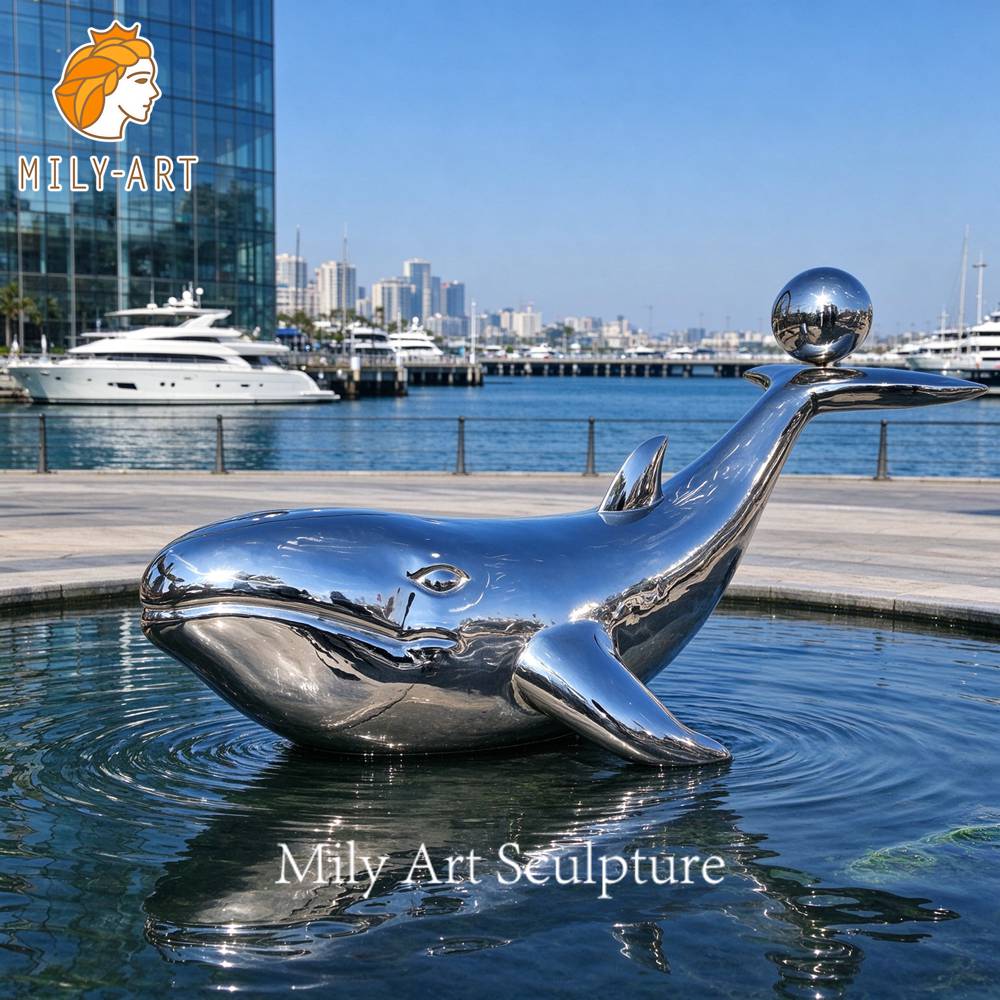 metal whale sculpture outdoor
