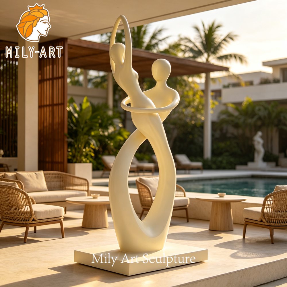 modern dancing couple sculpture