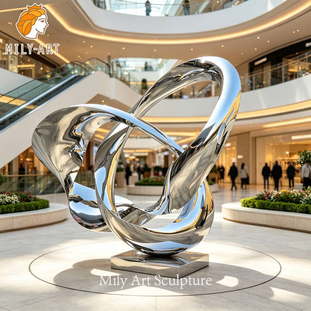 modern mobius sculpture shopping center